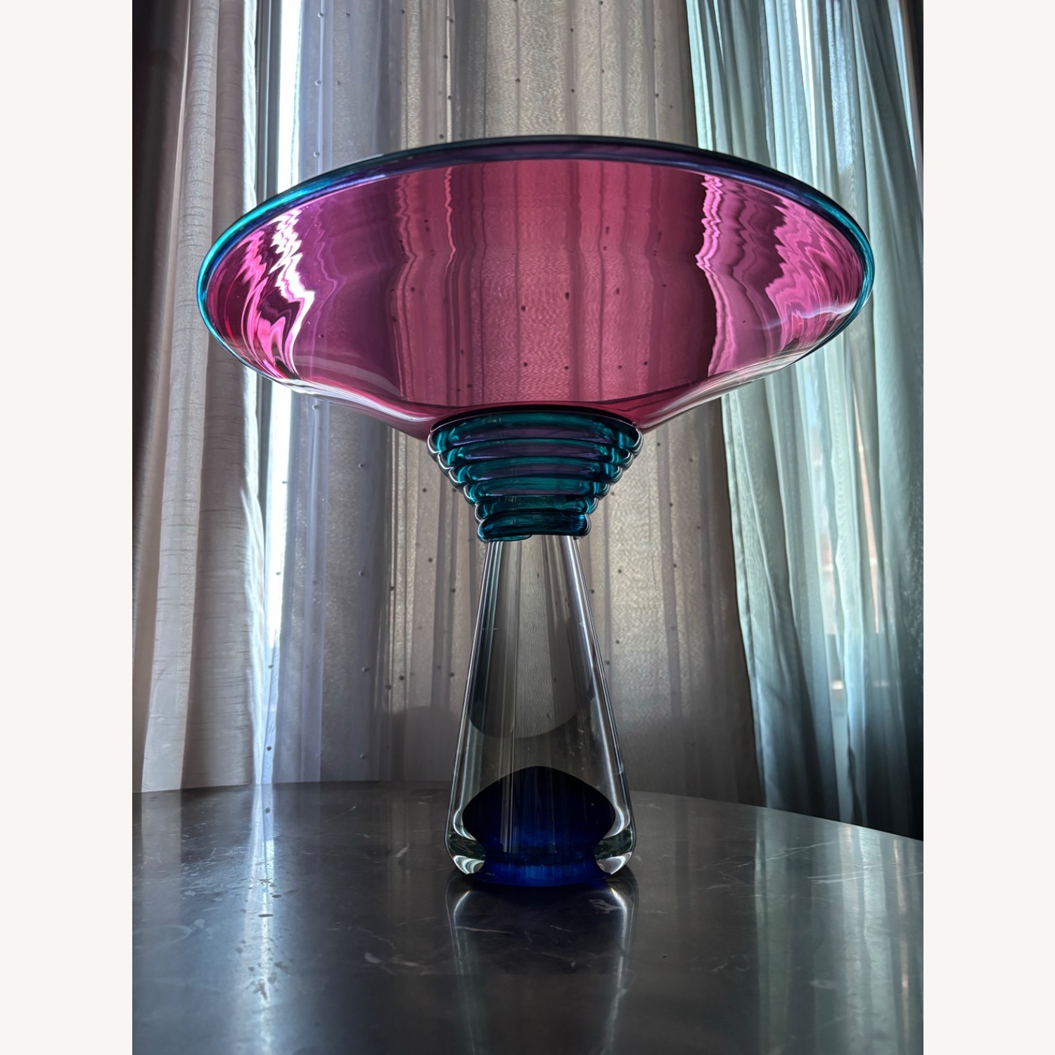 Young & Constantin Vintage Glass Vase Pedestal - image-3