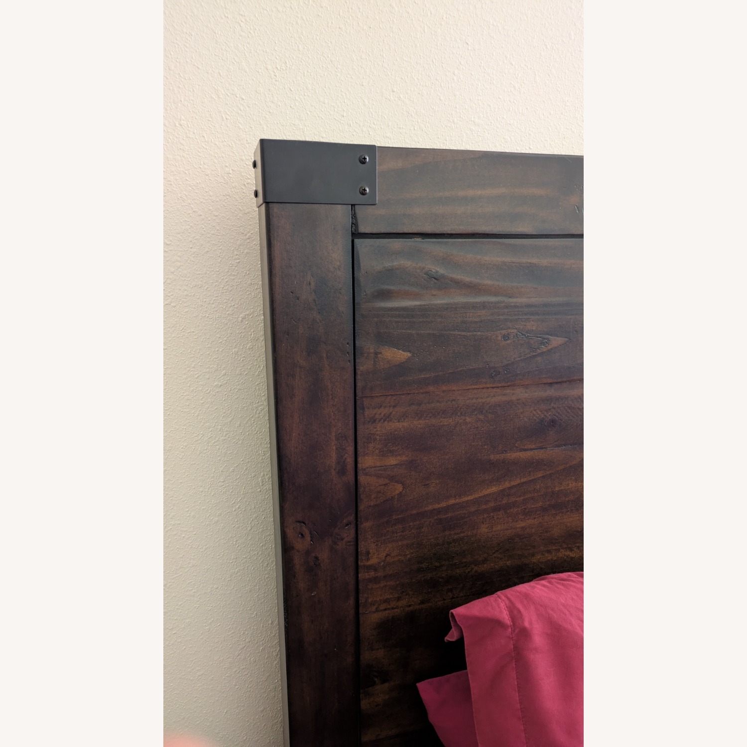 Dark Brown Rustic Farmhouse King Bed - image-3