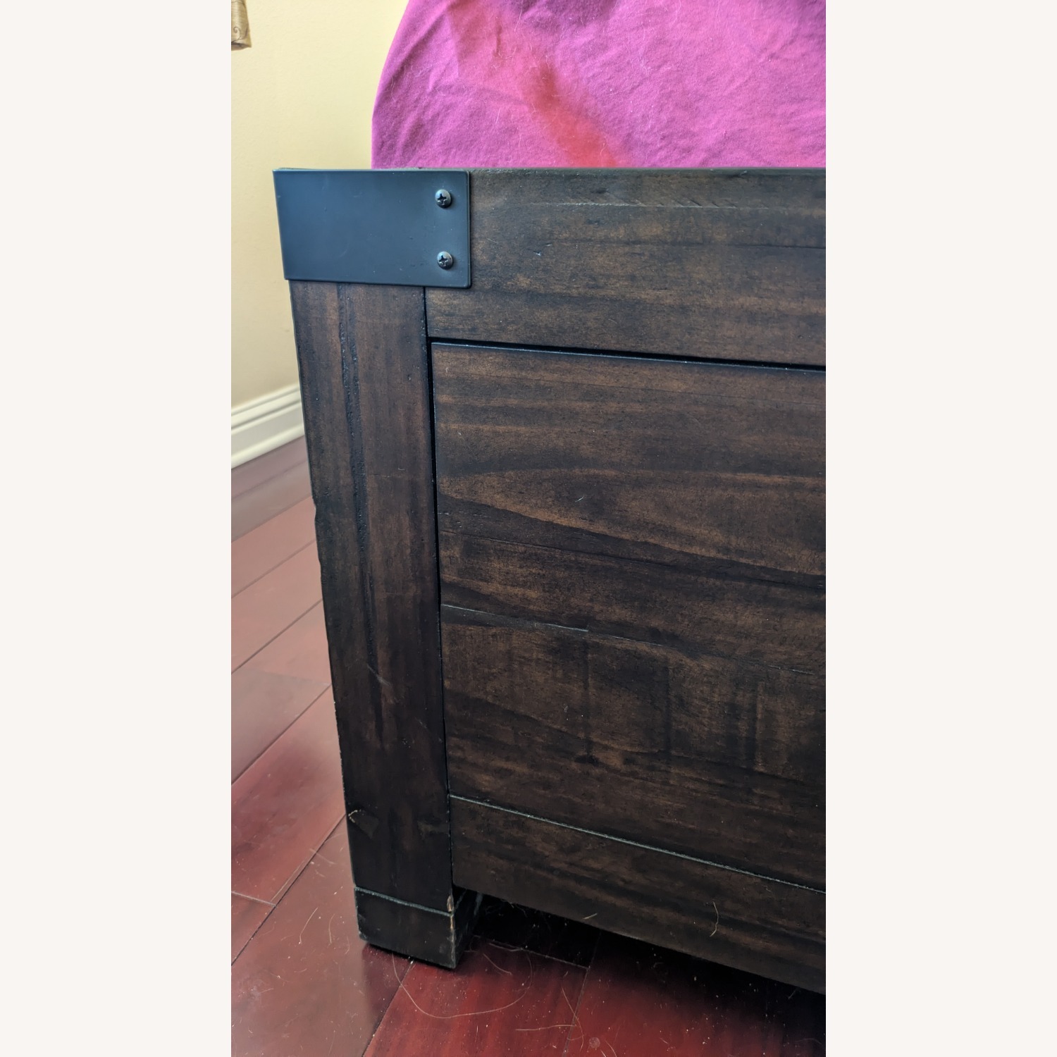 Dark Brown Rustic Farmhouse King Bed - image-2
