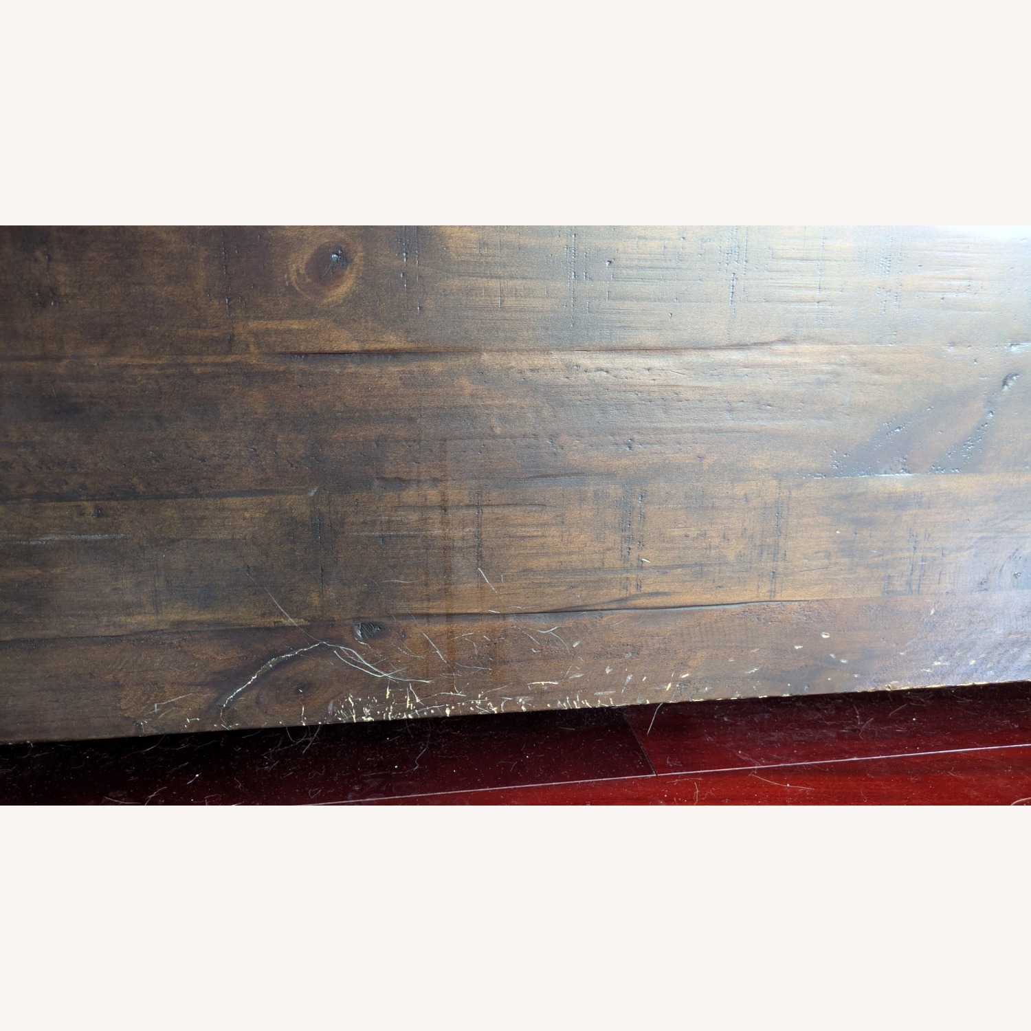 Dark Brown Rustic Farmhouse King Bed - image-4