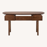 Carel Desk Dark Brown Wood Desk