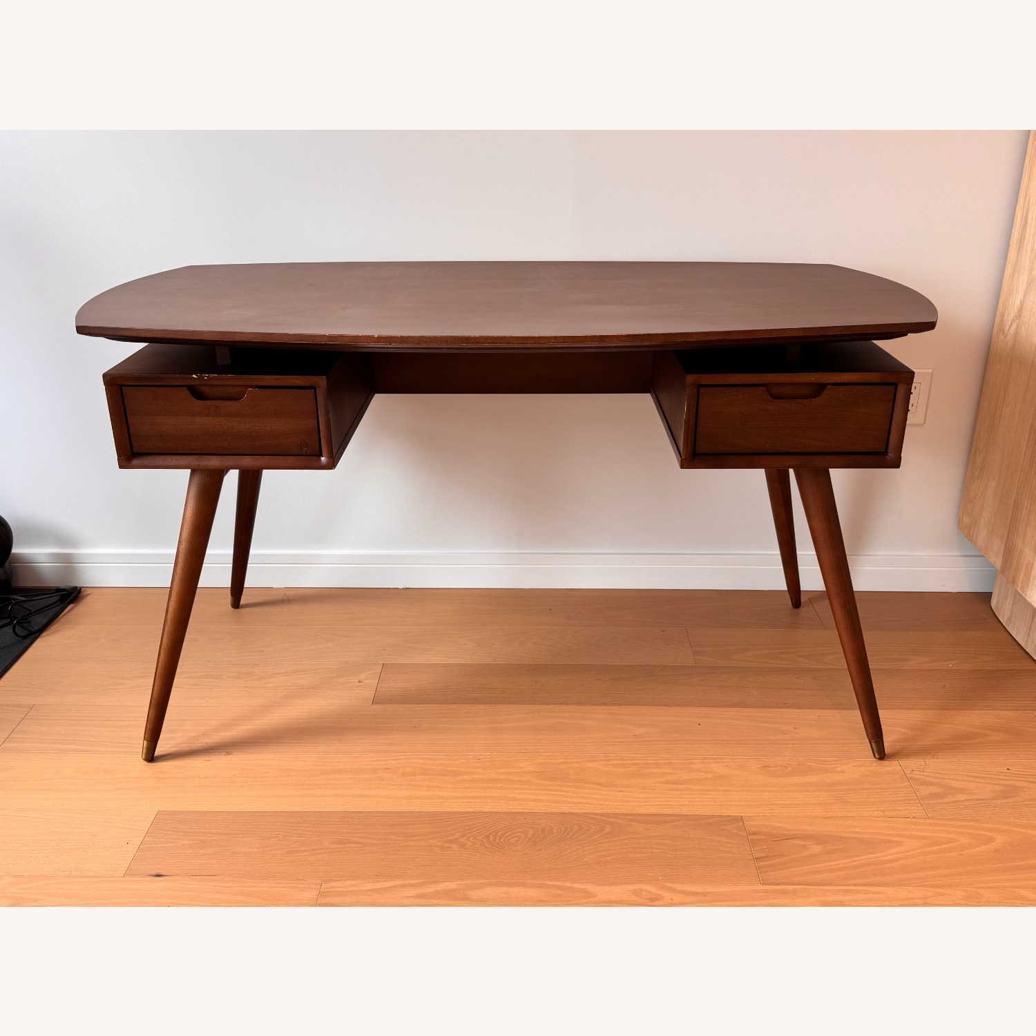 Carel Desk Dark Brown Wood Desk - image-7