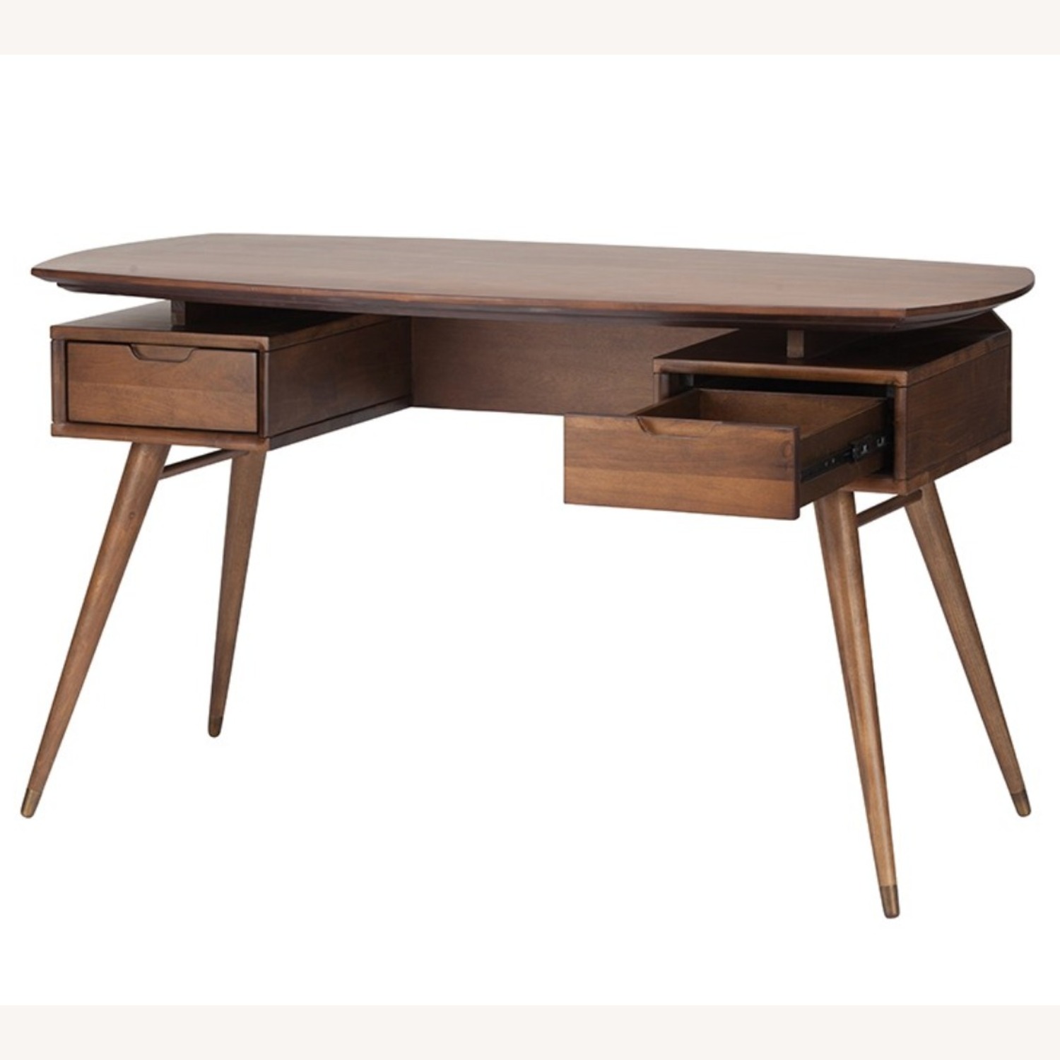 Carel Desk Dark Brown Wood Desk - image-3