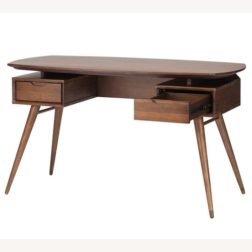 Used Carel Desk Dark Brown Wood Desk for sale on AptDeco