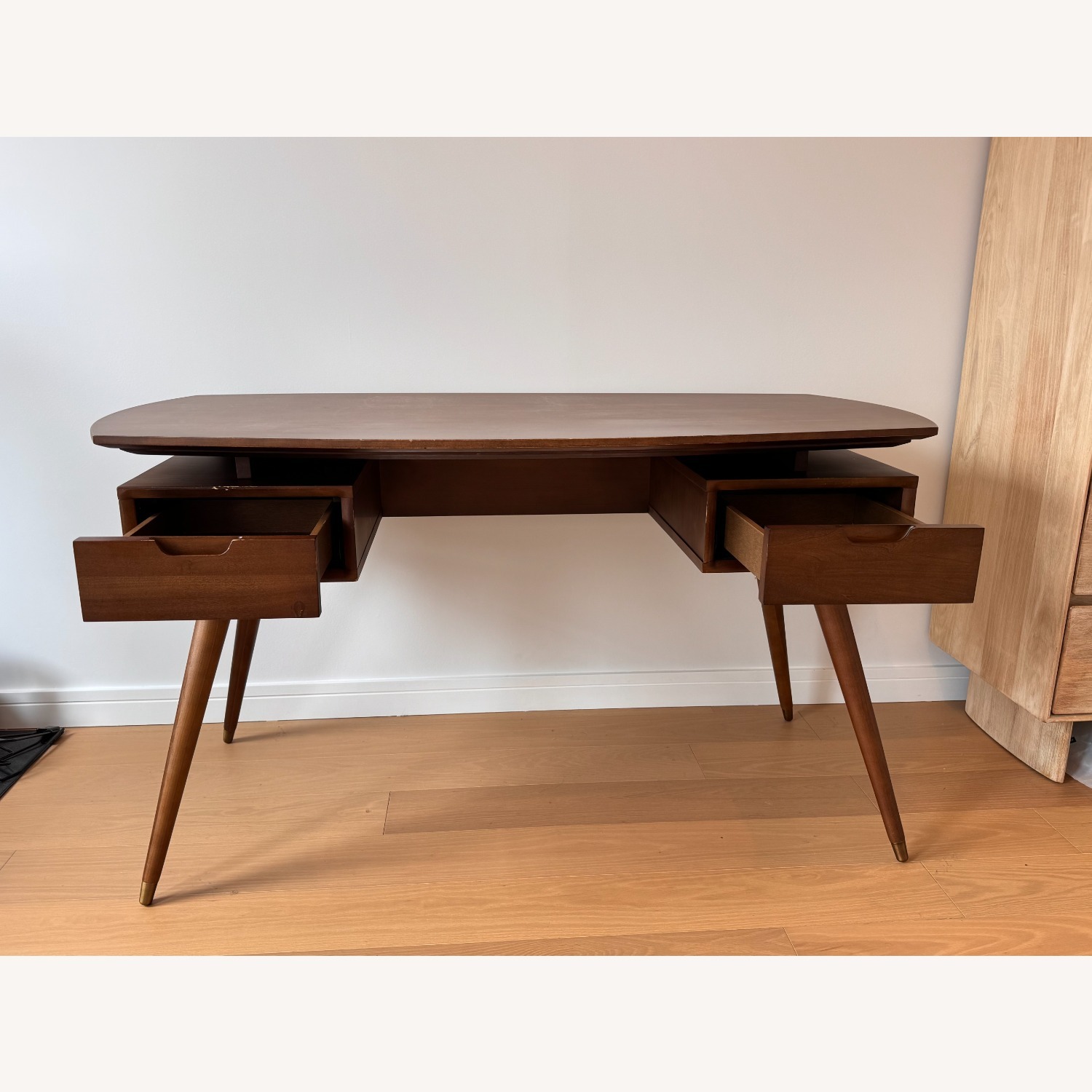 Carel Desk Dark Brown Wood Desk - image-5