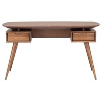Carel Desk Dark Brown Wood Desk