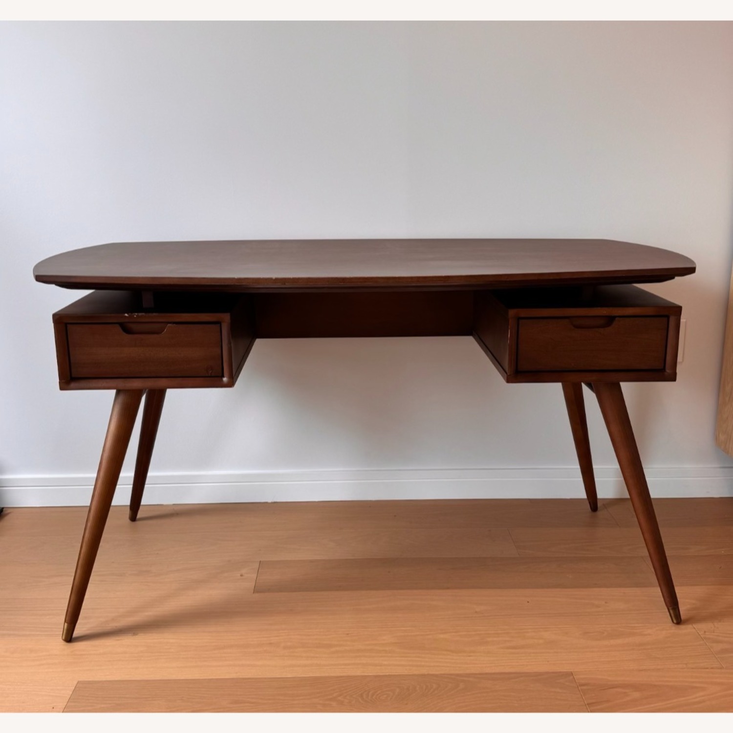 Carel Desk Dark Brown Wood Desk - image-1