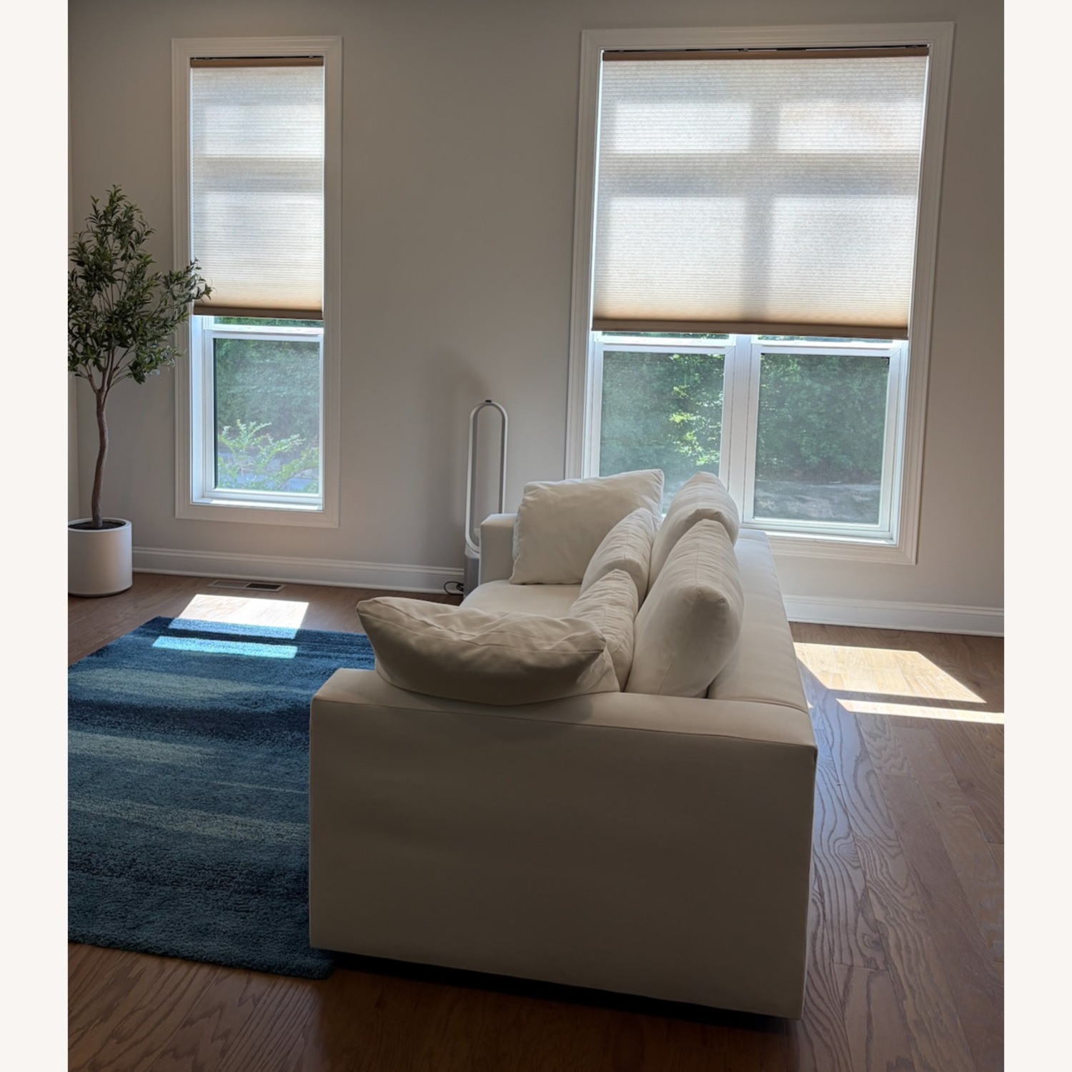 West Elm White Fabric Sleeper Sofa - image-3