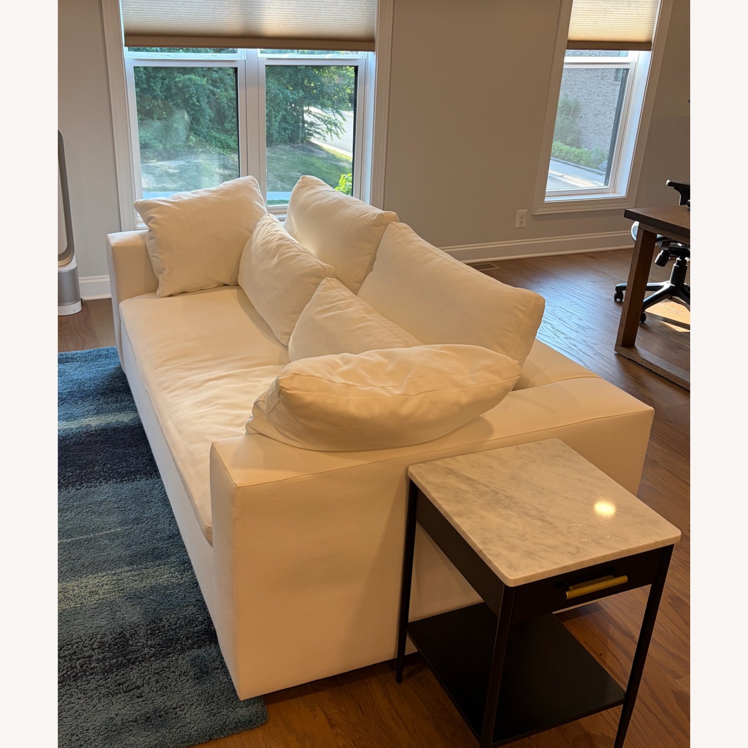 West Elm White Fabric Sleeper Sofa - image-2