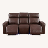 Macy's Dark Brown Leather power reclining Sofa