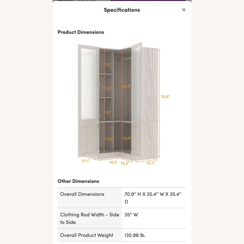 Used Wayfair Armoire for sale on AptDeco