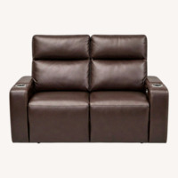 Macy’s Dark Brown Leather Power Reclining Sofa