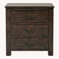 Dark Brown Wood Nightstands