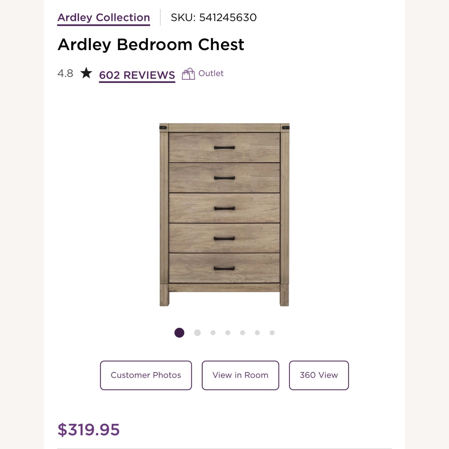 Raymour & Flanigan Light Gray Dresser - image-2