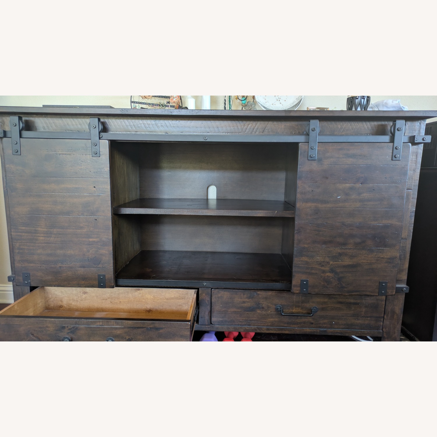 Sliding Door 8-Drawer Wood Dresser - image-2