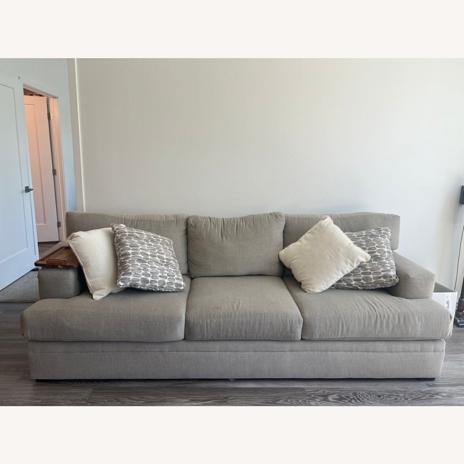 Living Spaces Light Gray Sleeper Sofa - image-1