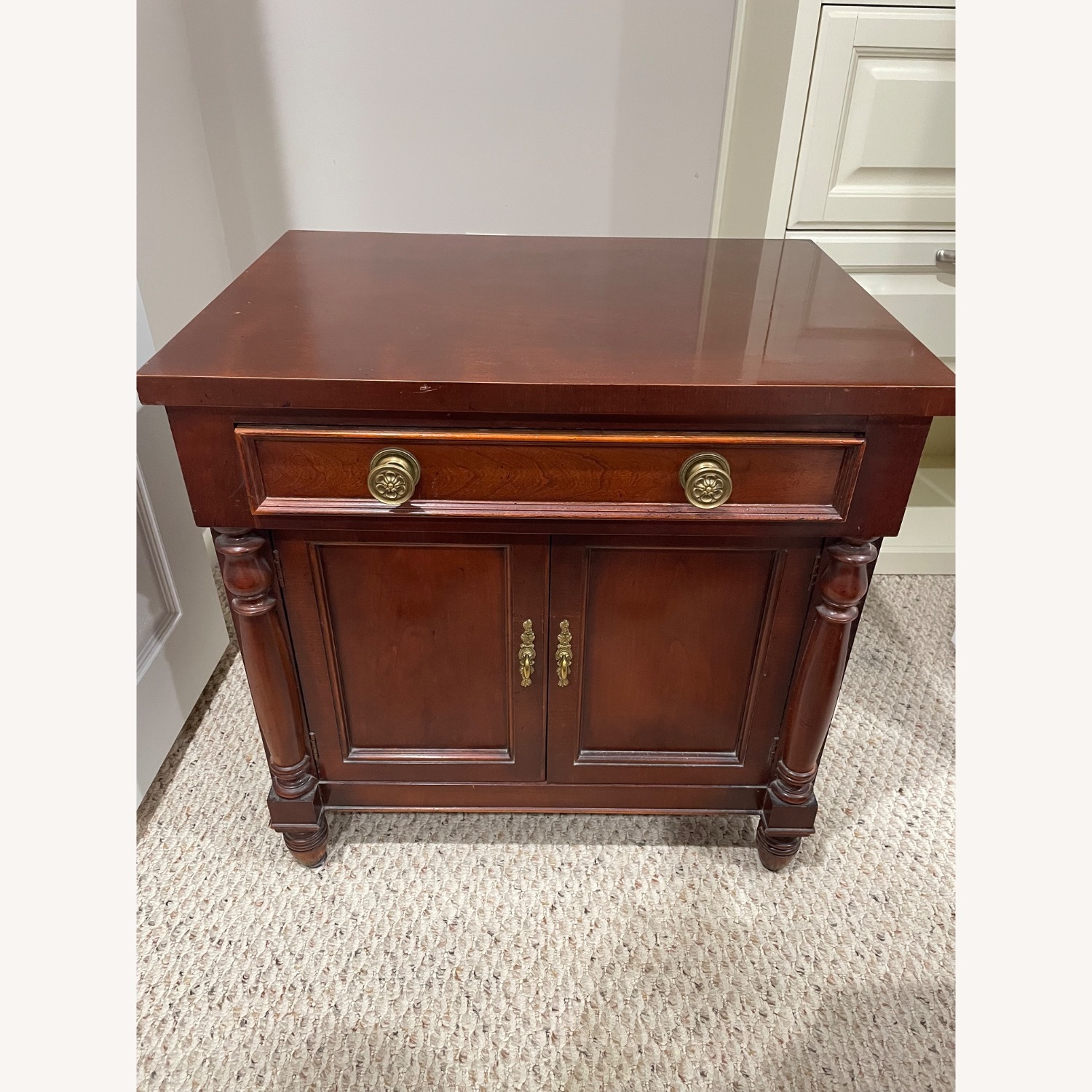 Baker Furniture Dark Brown Wood Nightstand - image-1