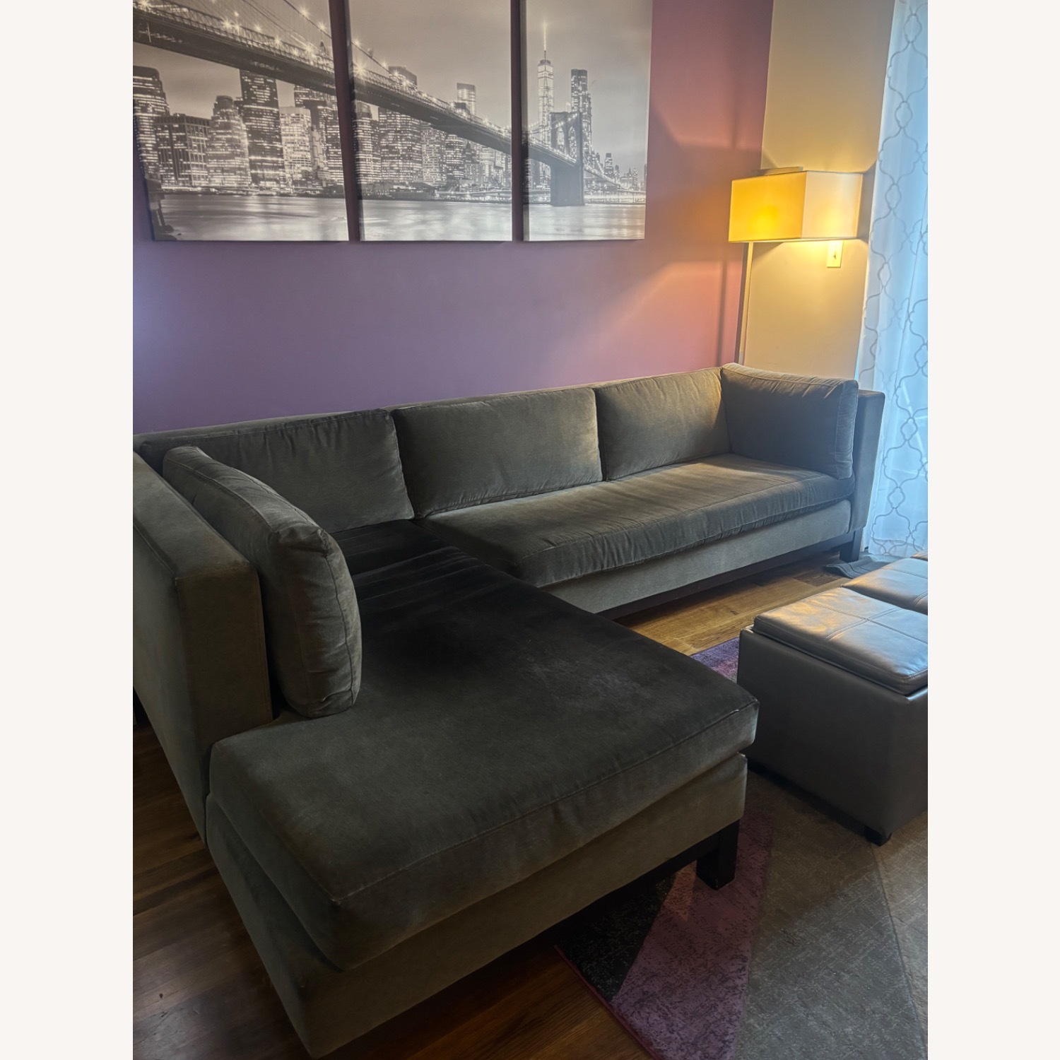 Crate & Barrel Dark Brown 2 Piece Sectional - image-0