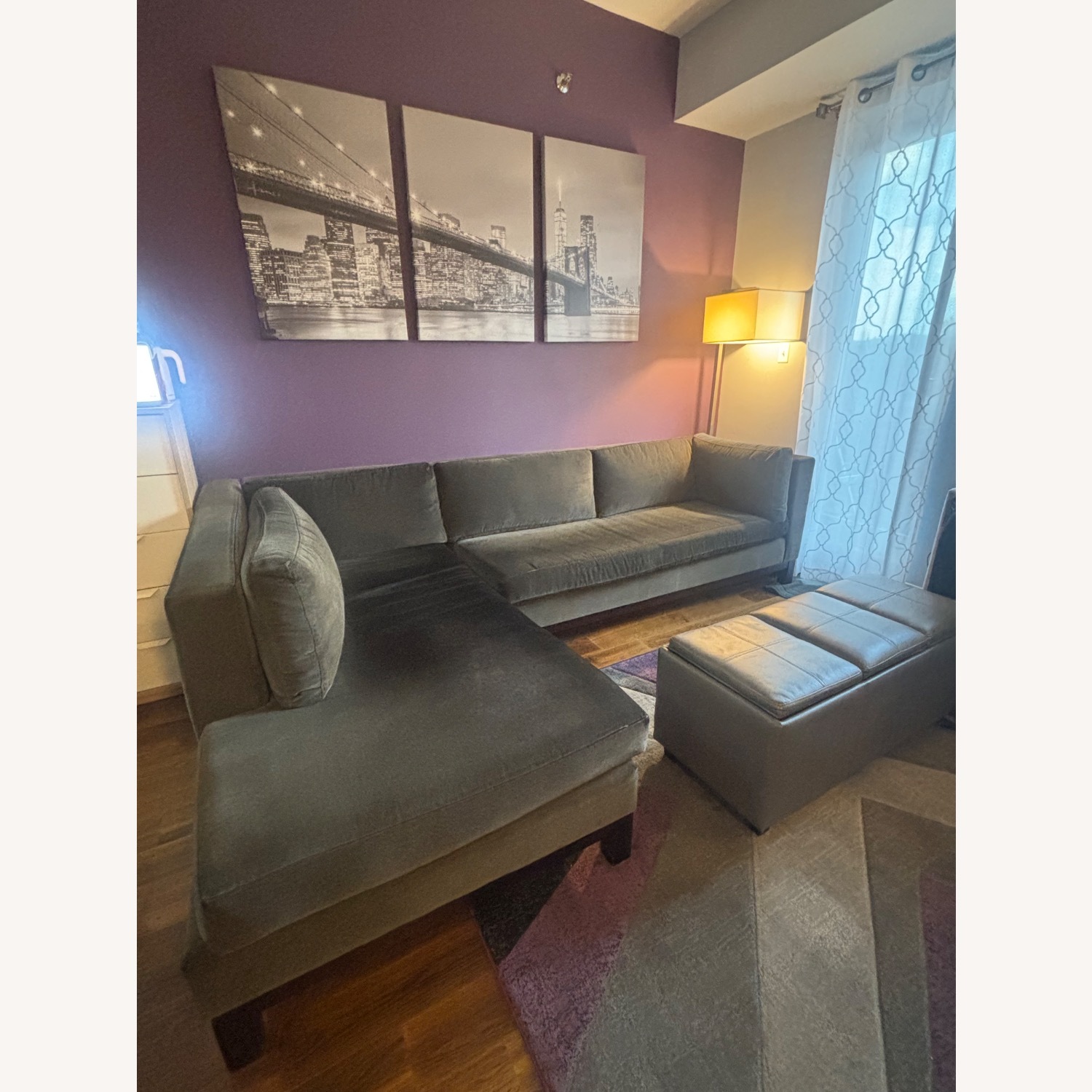 Crate & Barrel Dark Brown 2 Piece Sectional - image-1