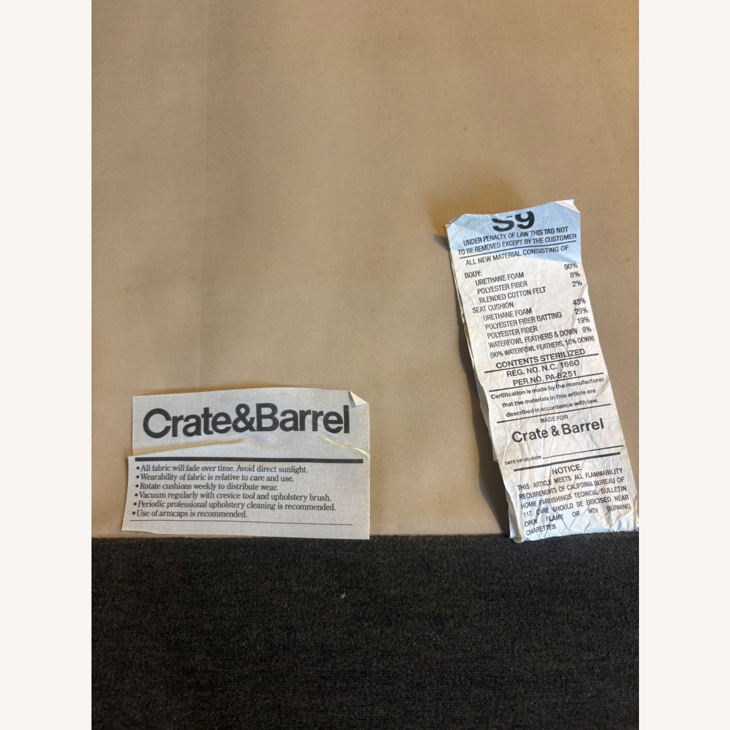 Crate & Barrel Dark Brown 2 Piece Sectional - image-4