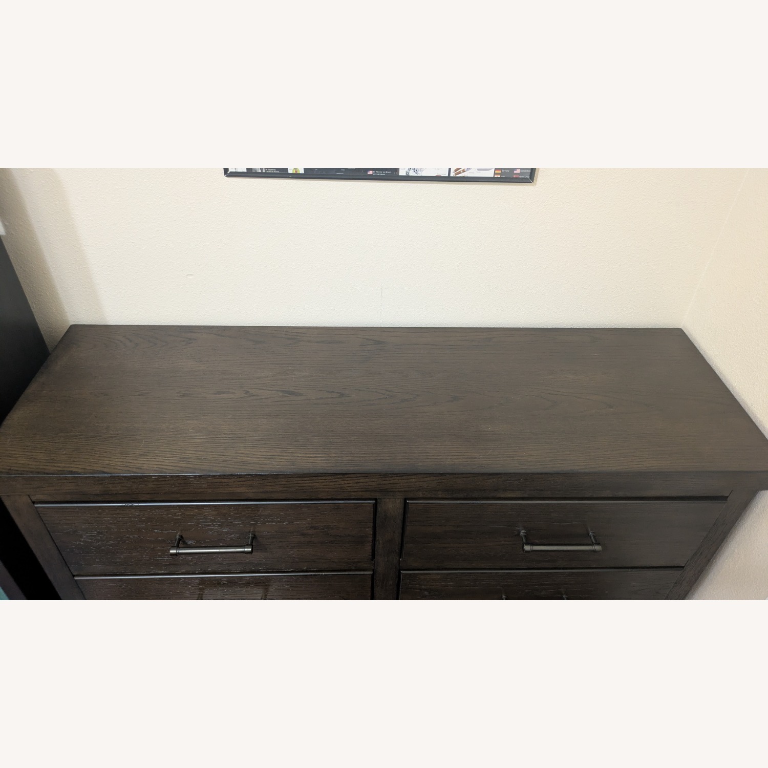 Dark Brown Wood Dresser with 6 Drawers - image-2