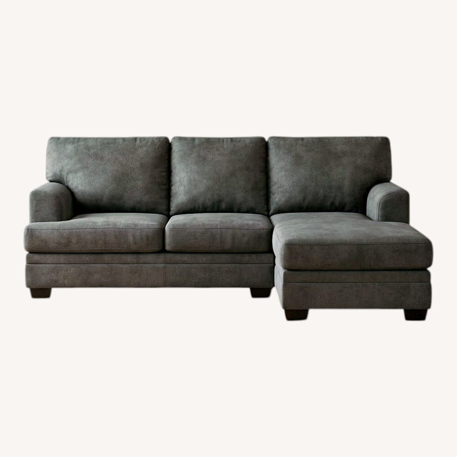 Dark Gray Fabric 2 Piece Sectional - image-0
