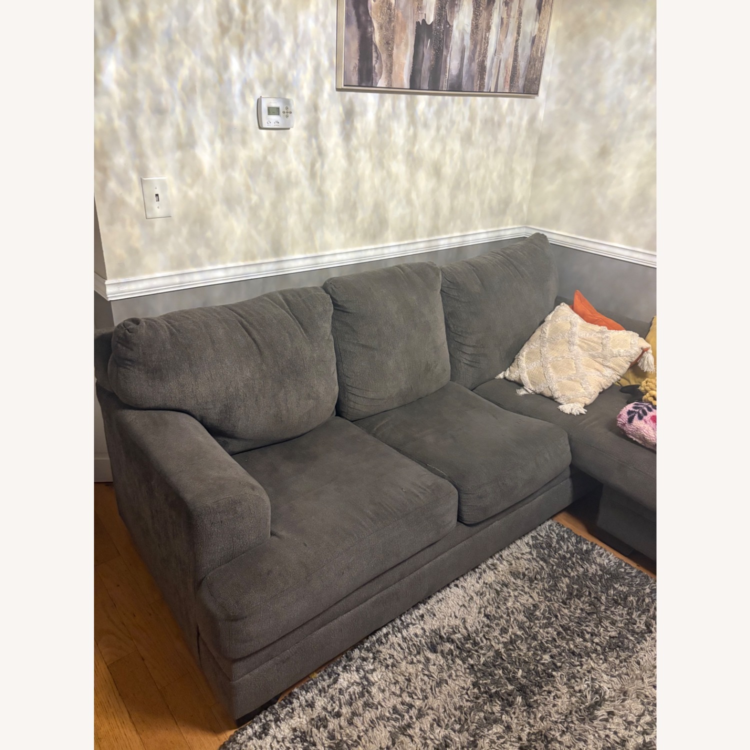 Dark Gray Fabric 2 Piece Sectional - image-4