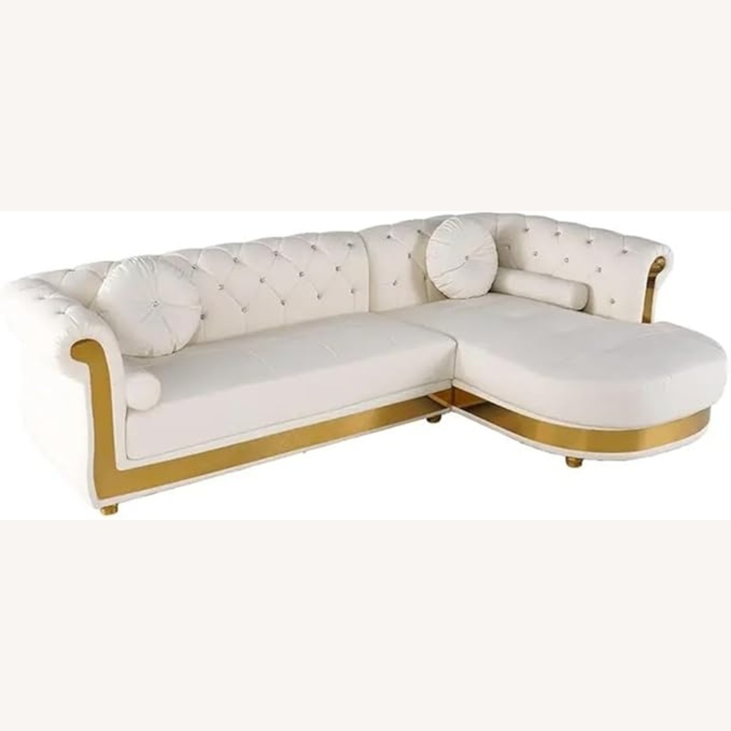 Amazon Modern L-Shaped White Sectional Sofa - image-9