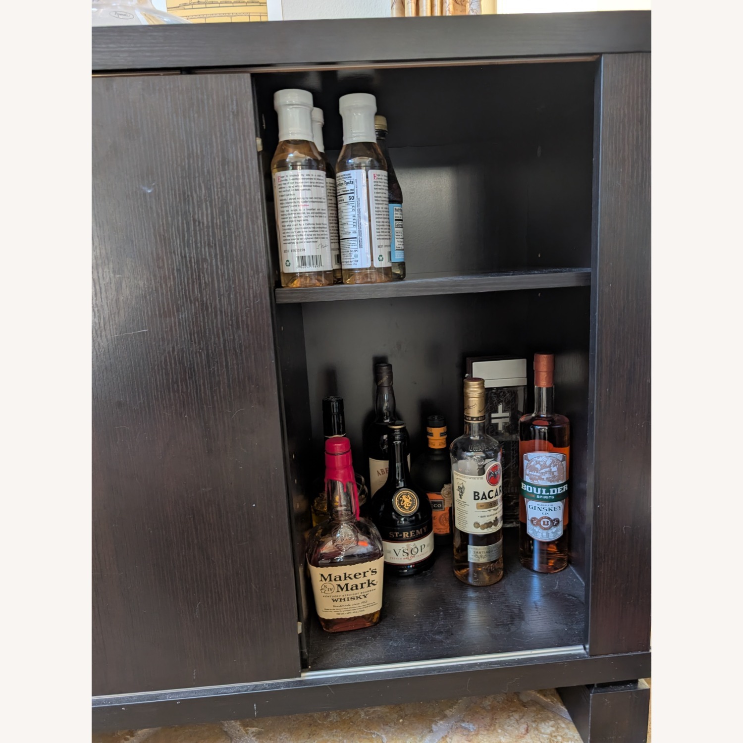 Wine / Liquor Cabinet with Sliding Doors - image-3