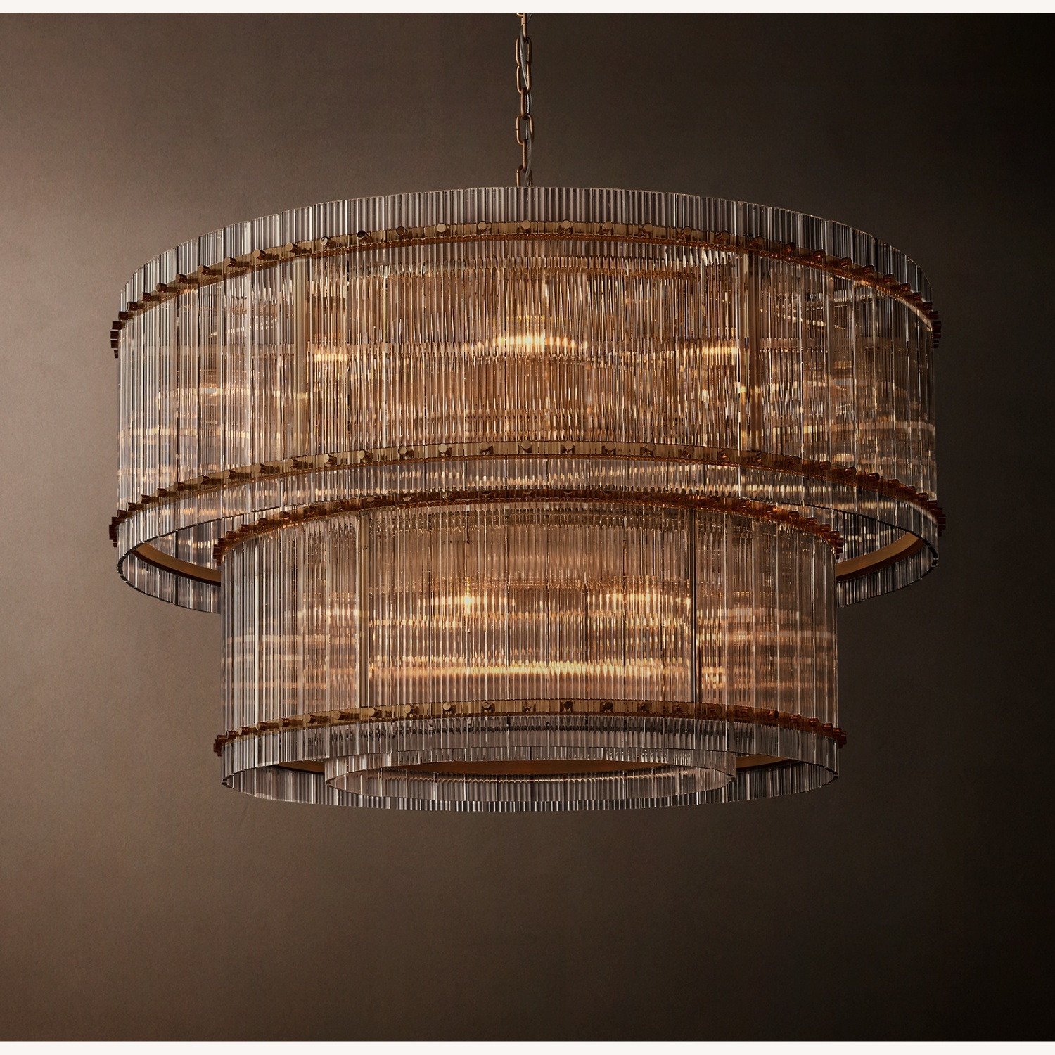 Restoration Hardware Gold Brass Ceiling Lamp - image-6