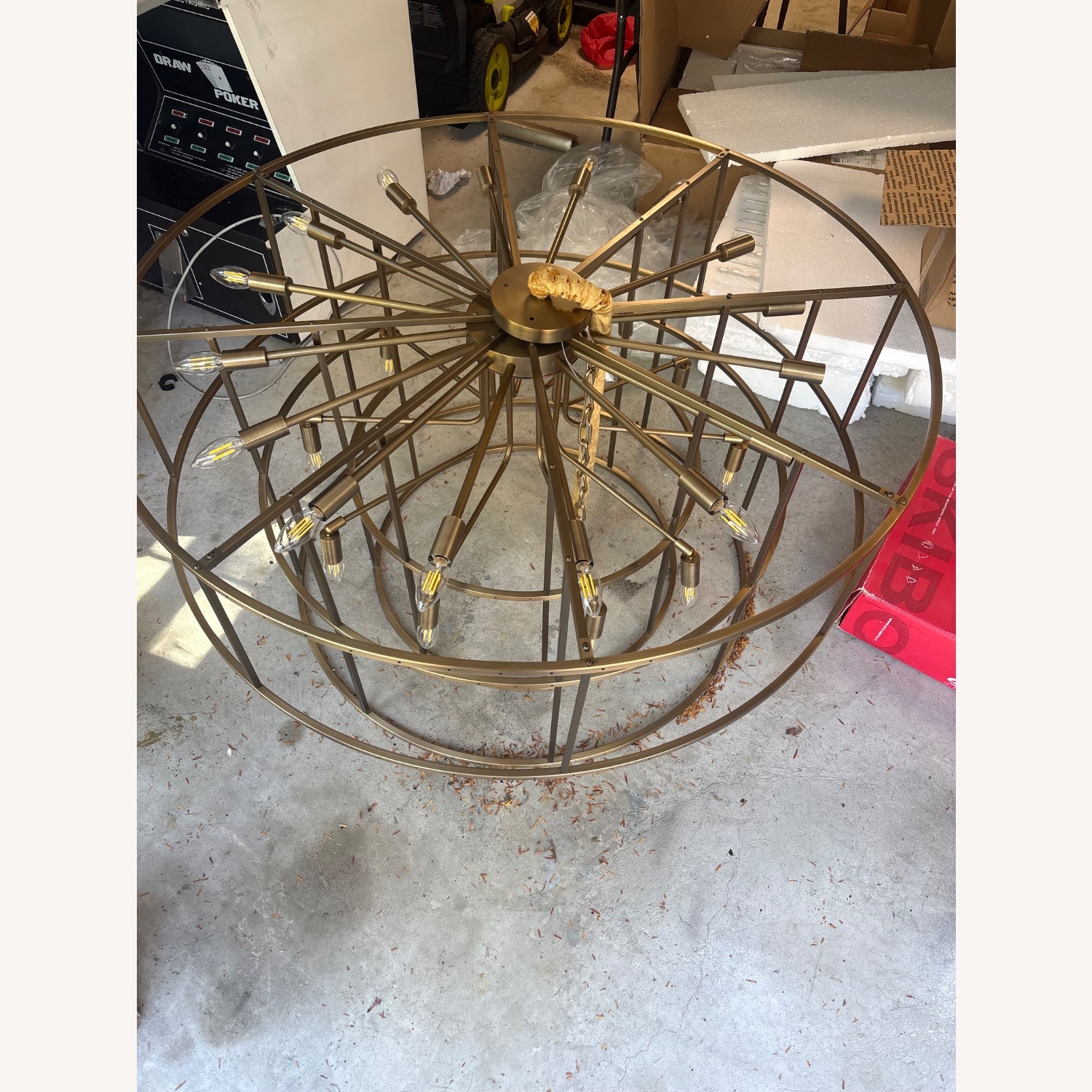 Restoration Hardware Gold Brass Ceiling Lamp - image-1
