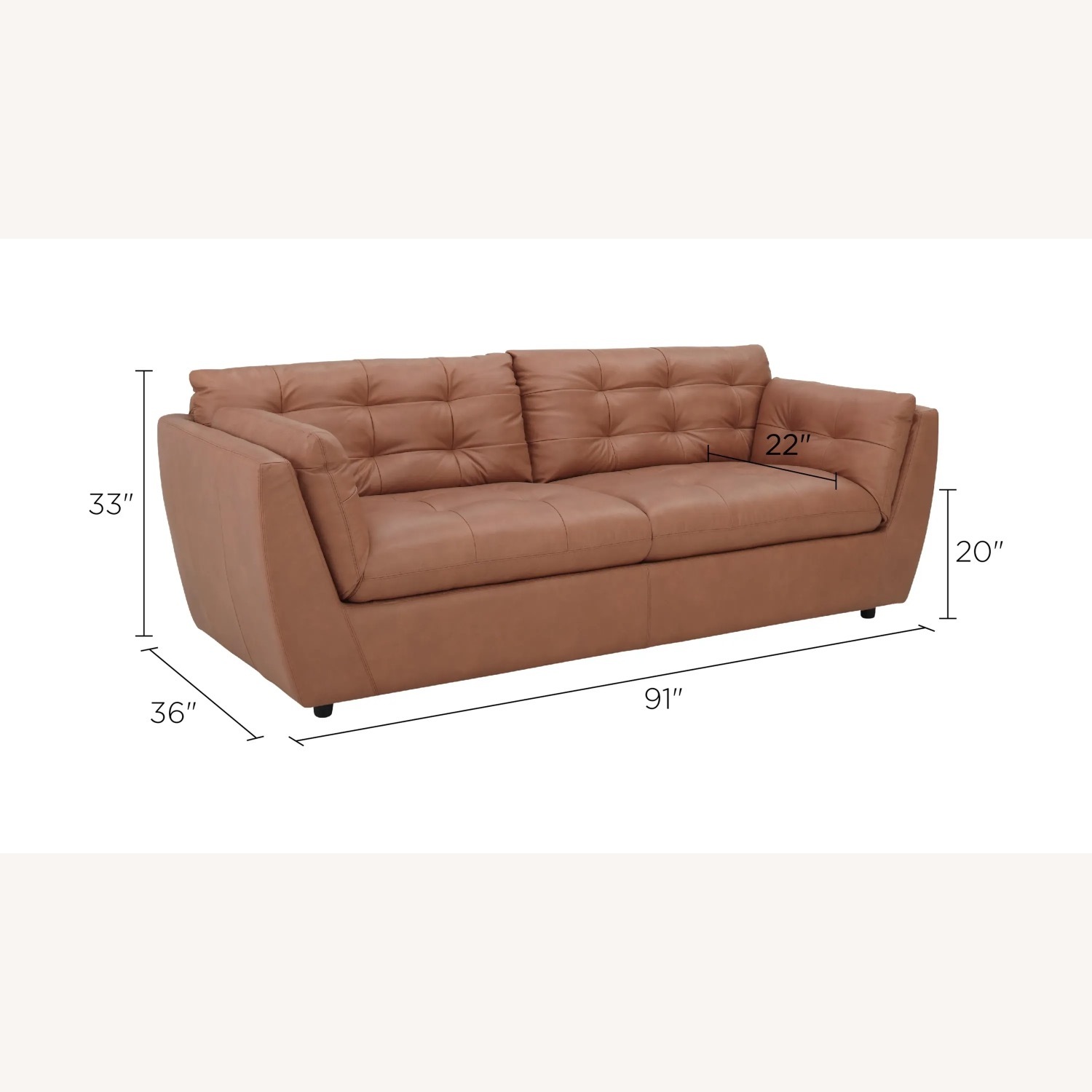 Raymour & Flanigan Damar Leather Sofa - image-3