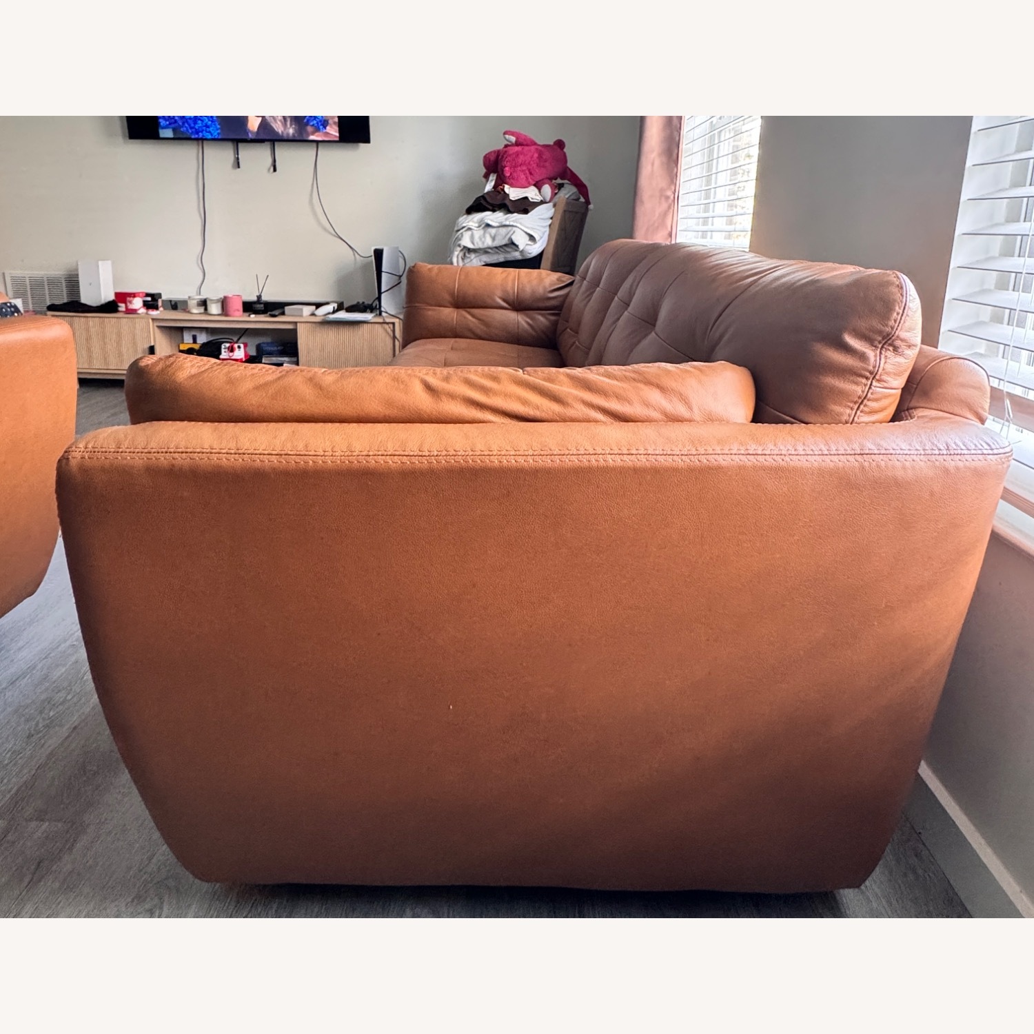 Raymour & Flanigan Damar Leather Sofa - image-6