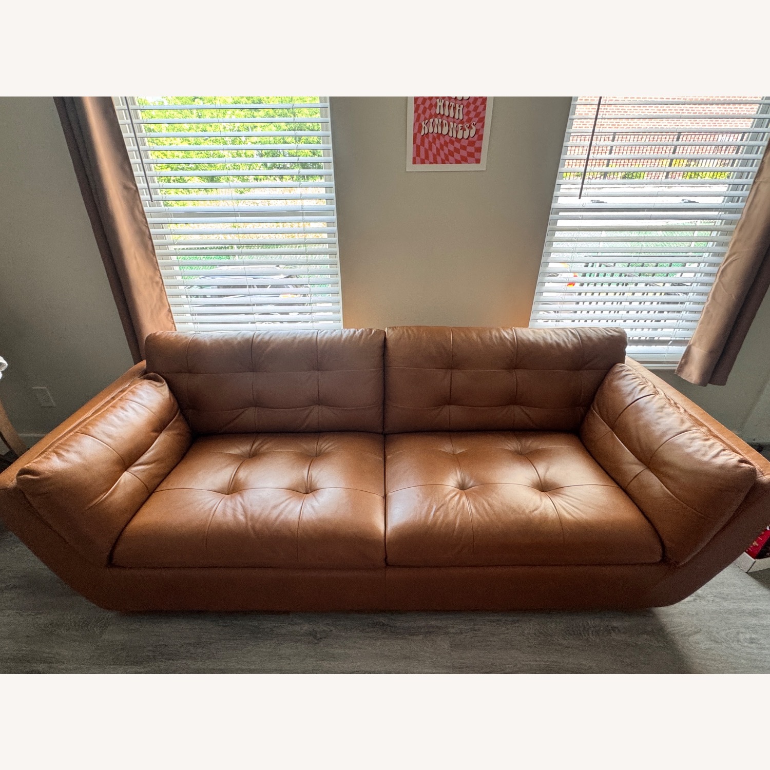 Raymour & Flanigan Damar Leather Sofa - image-5