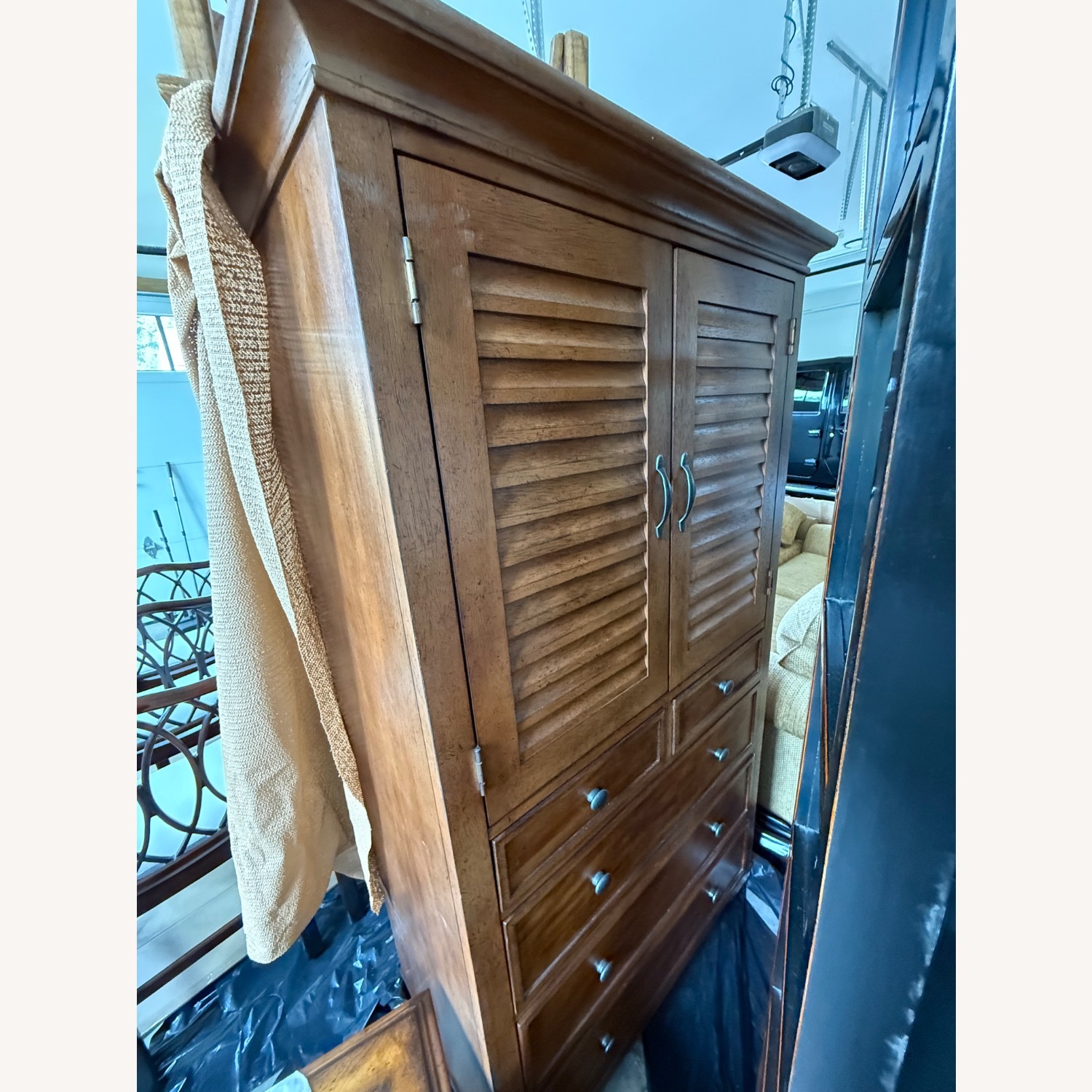 Ethan Allen Dark Brown Wood Armoire - image-3