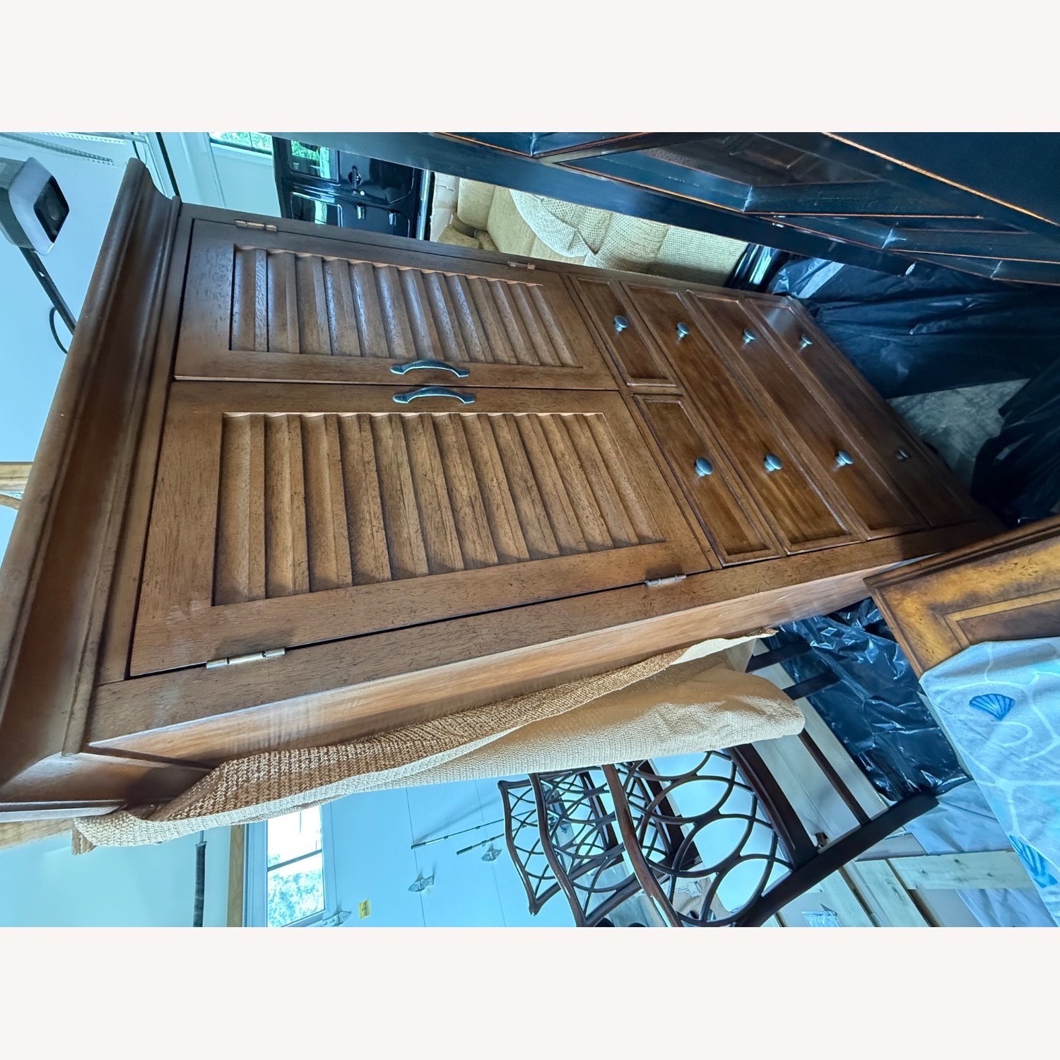 Ethan Allen Dark Brown Wood Armoire - image-4