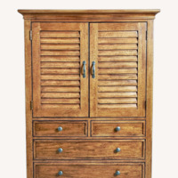 Ethan Allen Dark Brown Wood Armoire