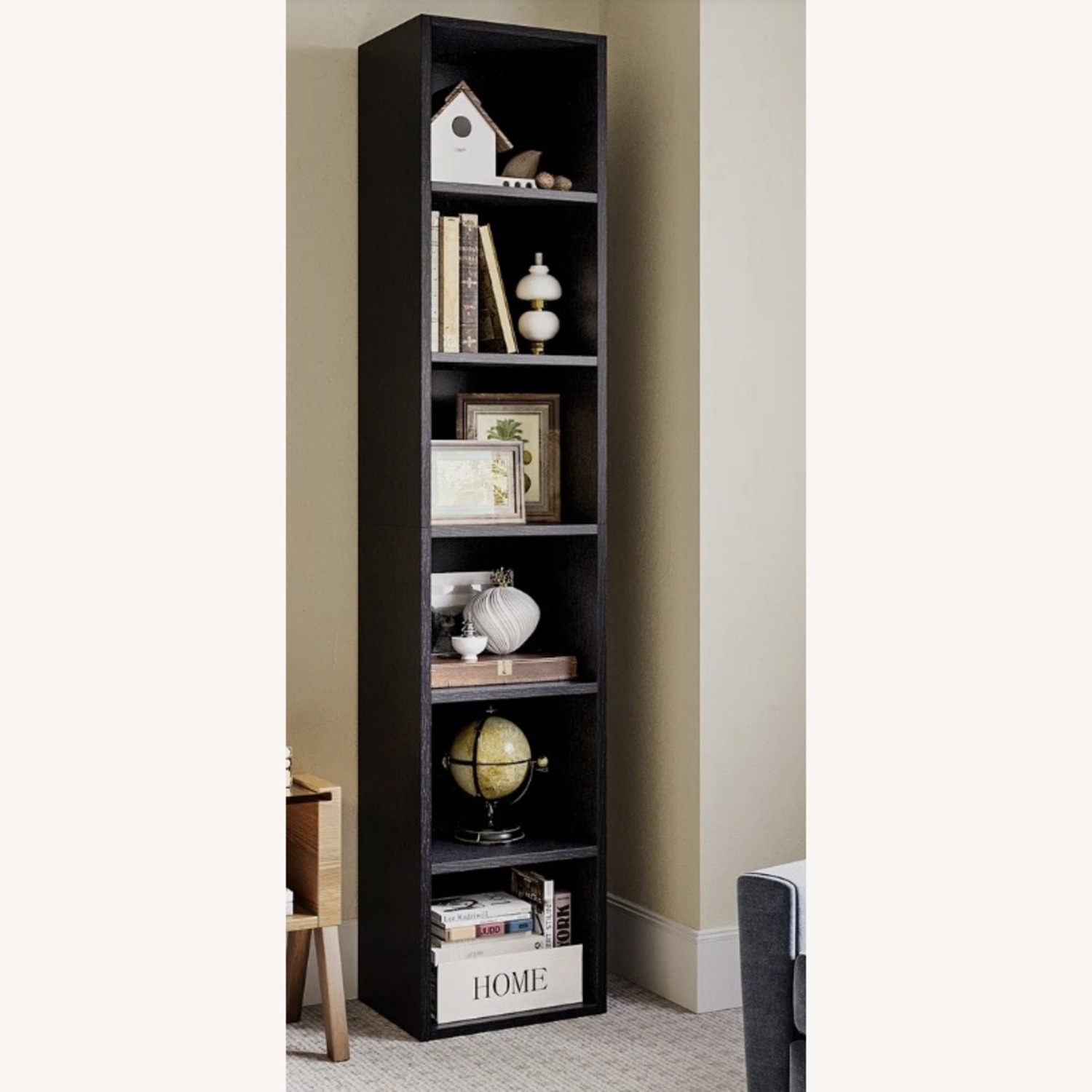 Wayfair Black 6 Shelf Narrow Bookcase - image-1