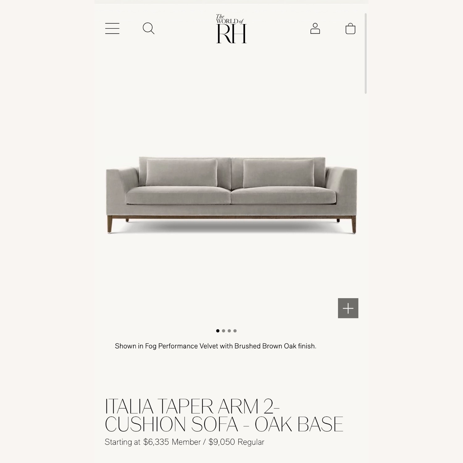 Restoration Hardware Italia Taper Sofa - image-4