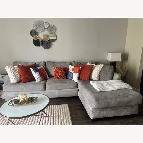 Used Light Gray Fabric 2 Piece Sectional for sale on AptDeco