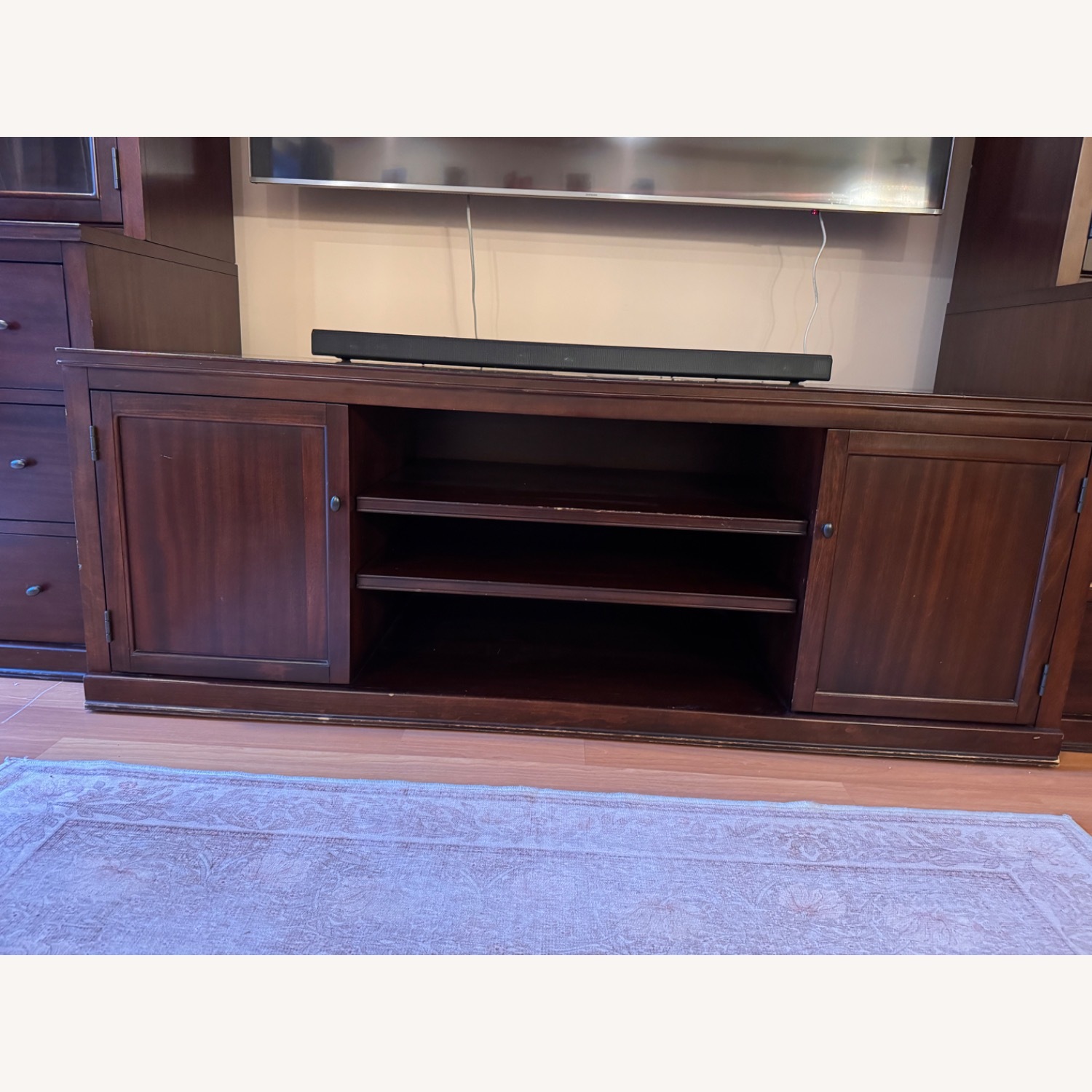 Pottery Barn Dark Brown Wood Wall Unit - image-4