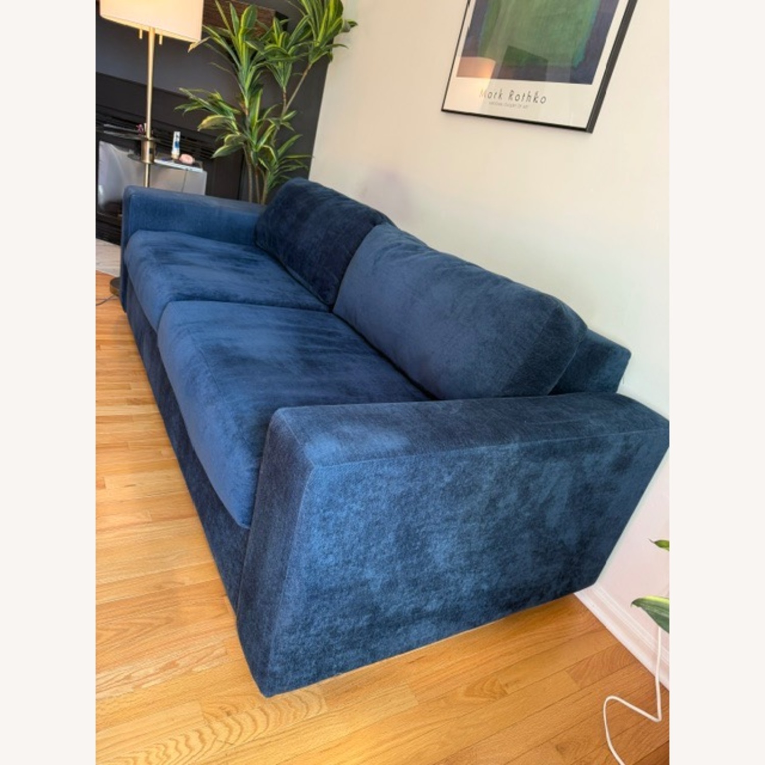 West Elm Blue Velvet Sleeper Sofa - image-3