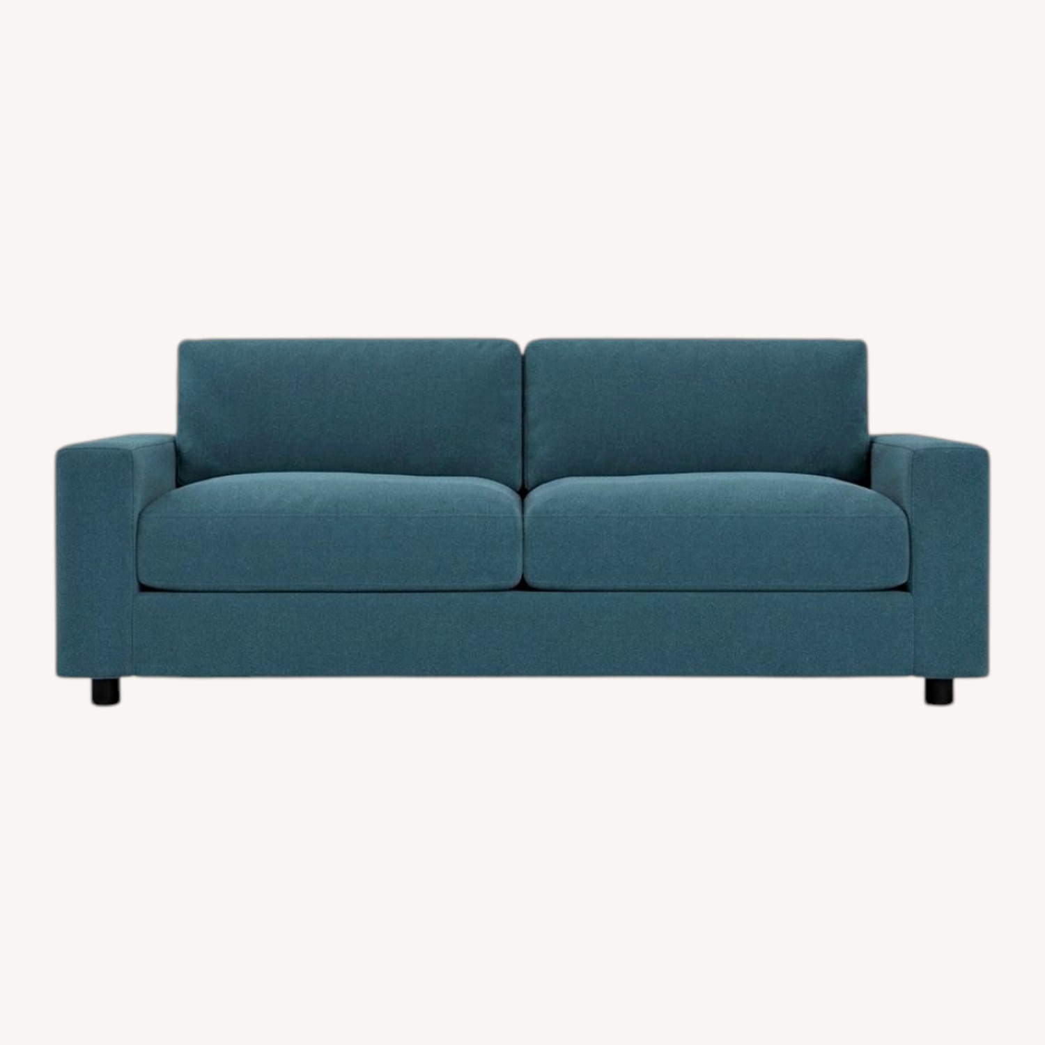West Elm Blue Velvet Sleeper Sofa - image-0