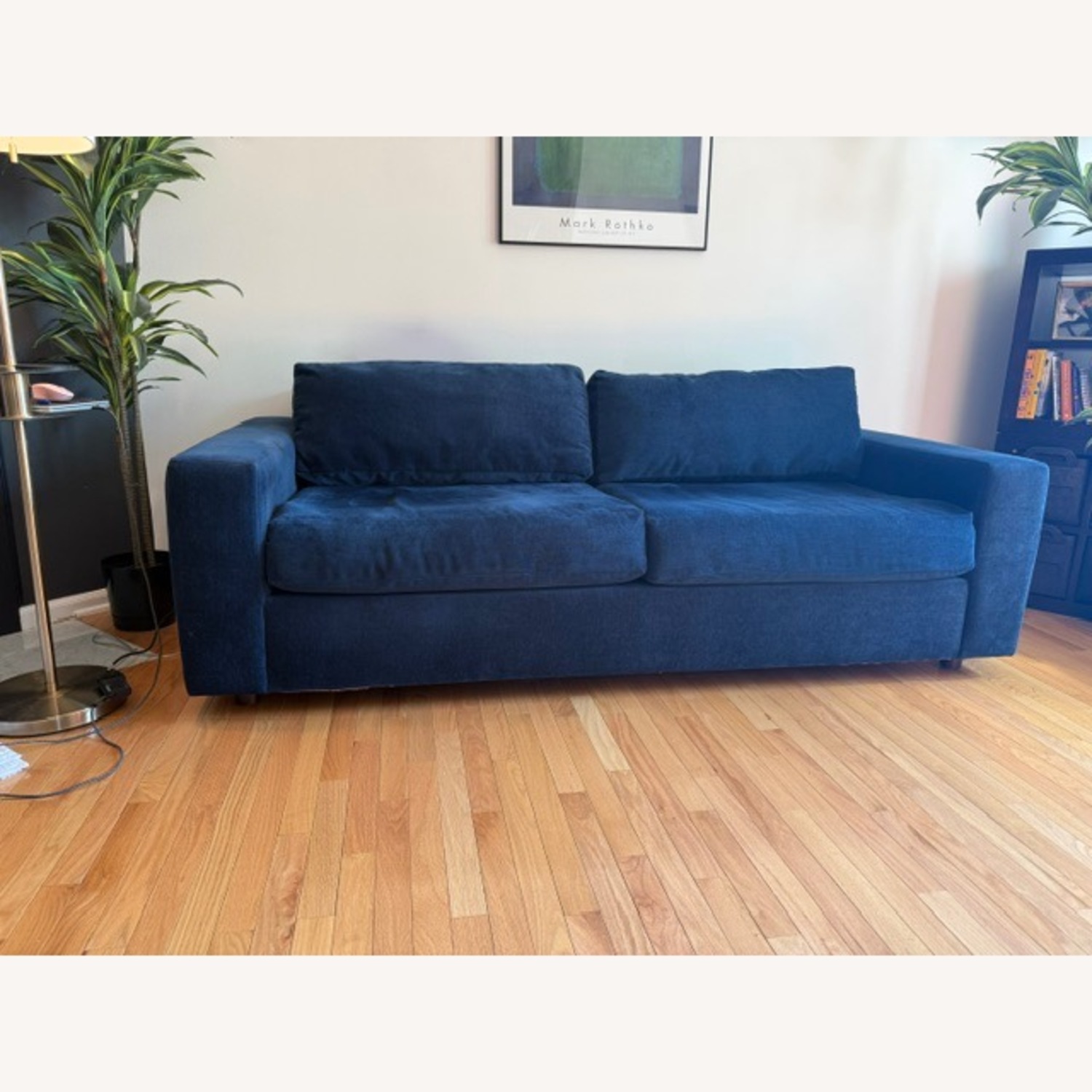West Elm Blue Velvet Sleeper Sofa - image-2