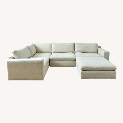 Used Elyza Natural Linen 3+ Piece Sectional for sale on AptDeco