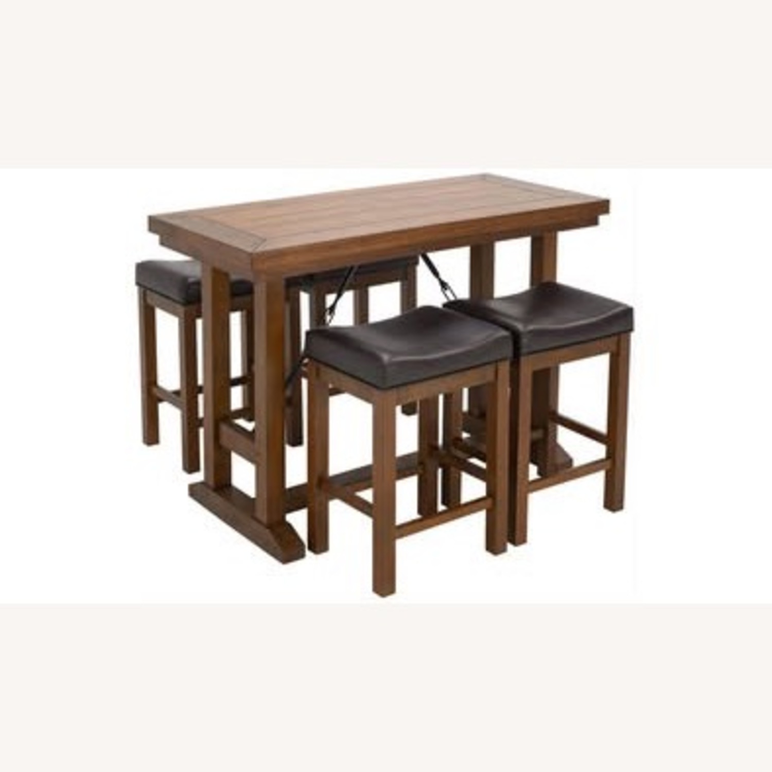 Raymour & Flanigan Studio/Apartment Industrial Look Wood Table - image-3