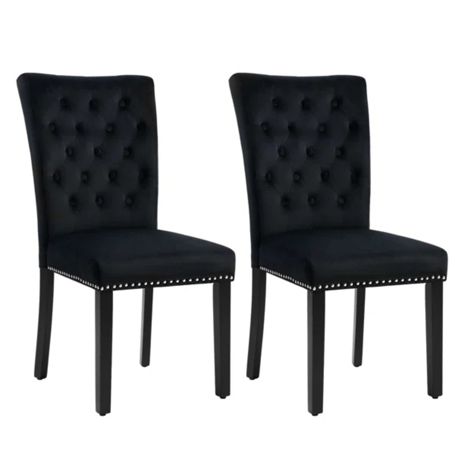 Wayfair Black Fabric Tufted Dining Chairs - image-5