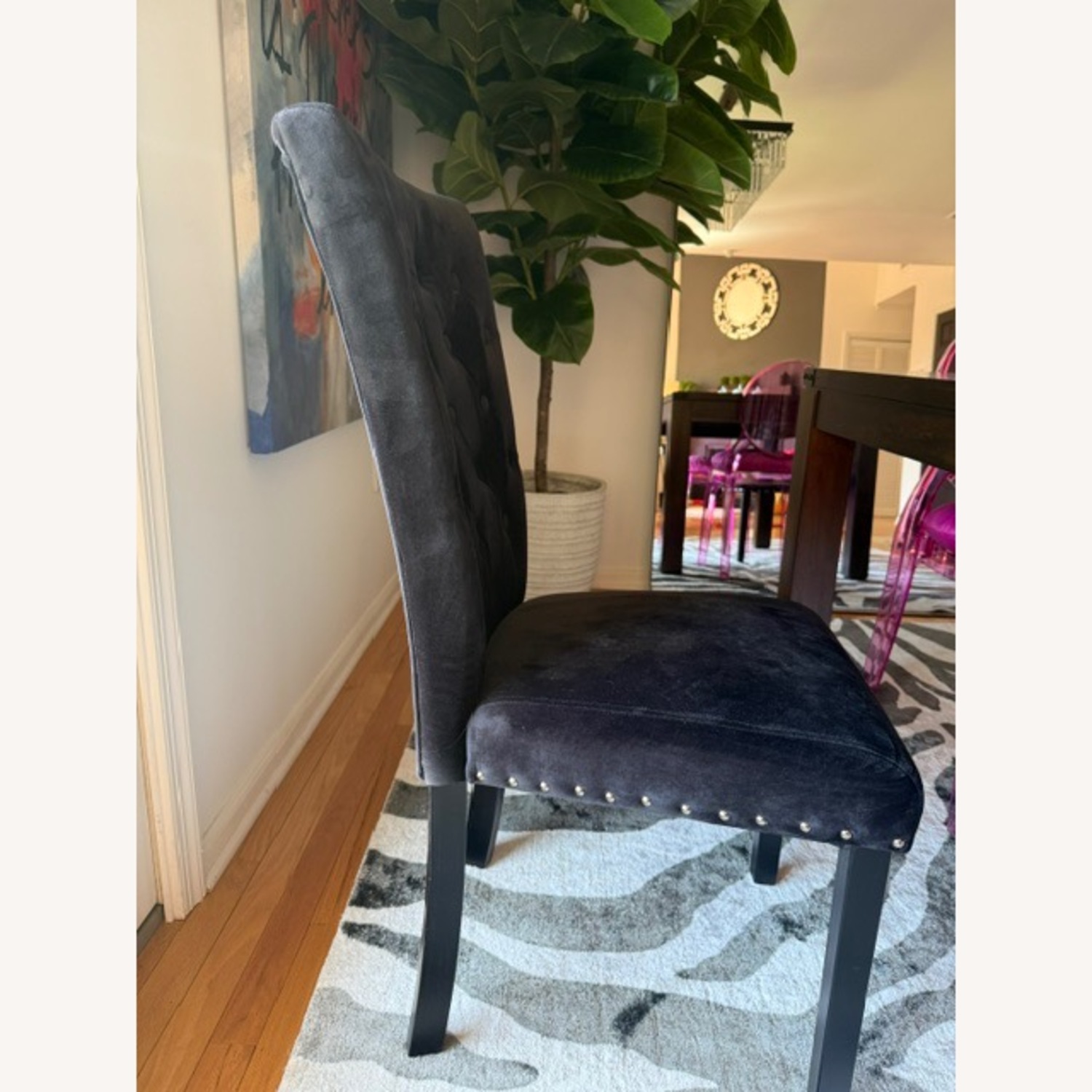 Wayfair Black Fabric Tufted Dining Chairs - image-3