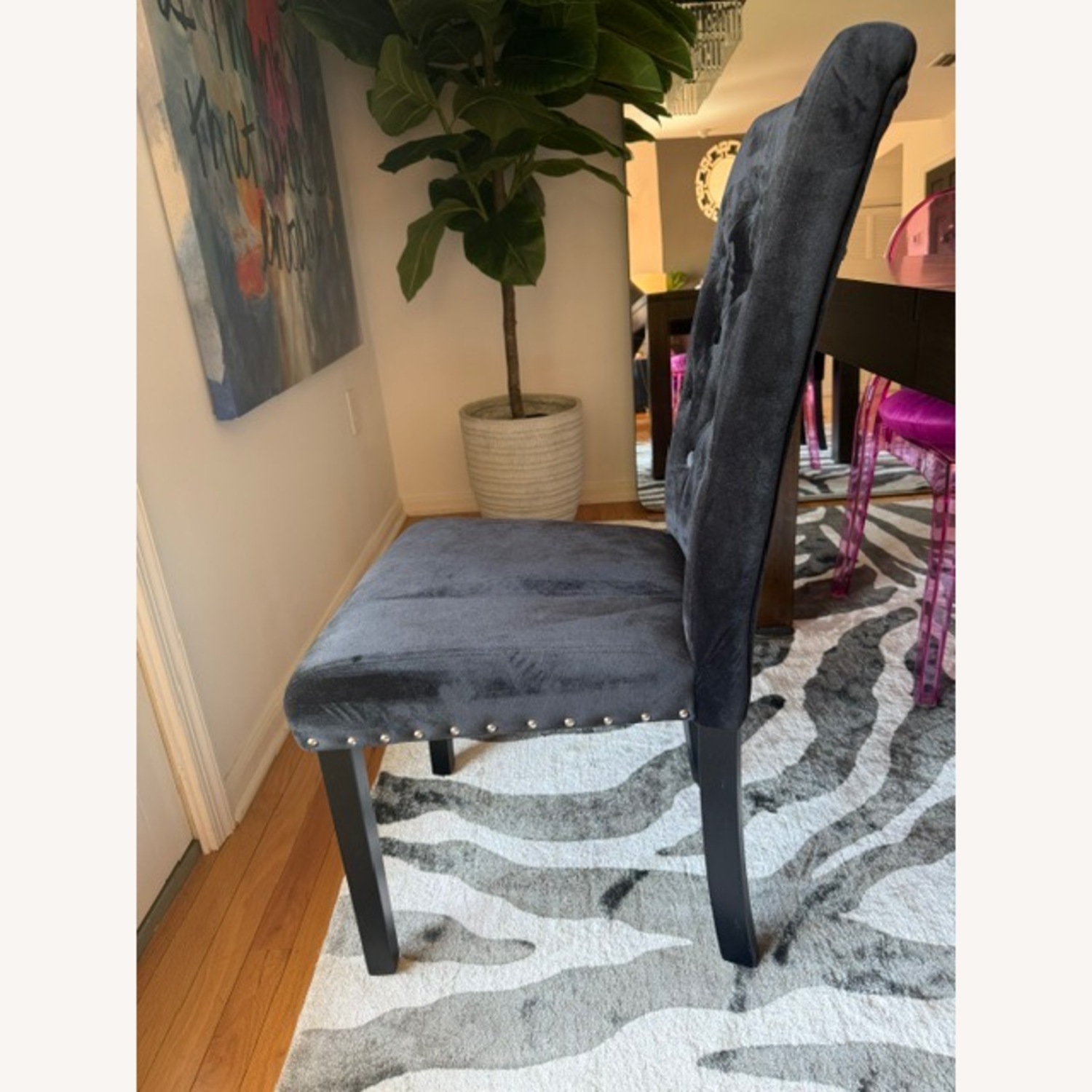 Wayfair Black Fabric Tufted Dining Chairs - image-4