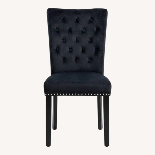 Used Wayfair Black Fabric Tufted Dining Chairs for sale on AptDeco